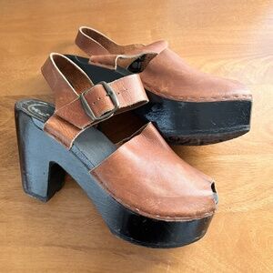 No.6 Platform Jane Clog Peep Toe Sandals size 37 women’s